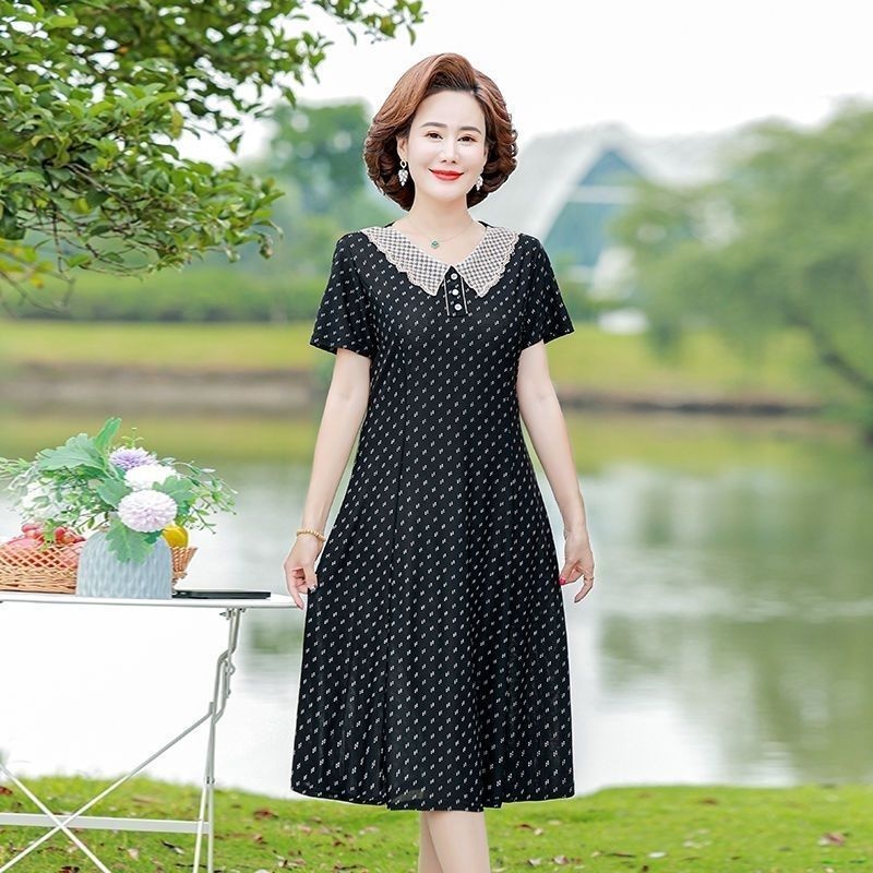 Summer Clothing Over 60 - Fashionable Summer Long Dress Elastic Casual