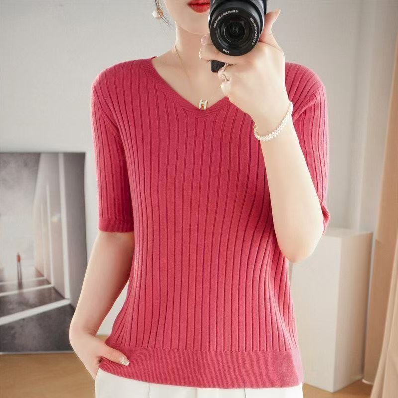 Summer Clothing Old Money - Women's Sweater Spring Summer Short Sleeve