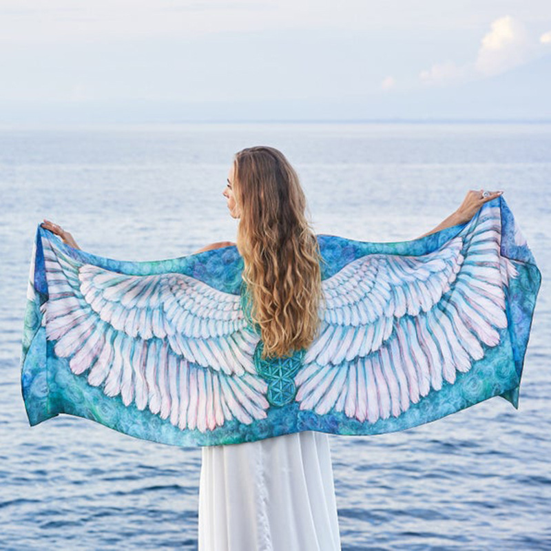 Summer Clothing Young Women - Boho Feather Wings bikini Cover-ups Holiday