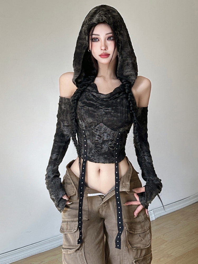 Summer De Clothing - Hooded Y2k Top For Women Clothing