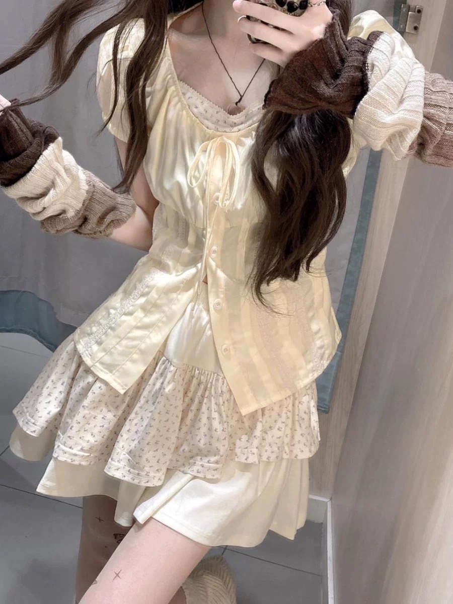 Summer Clothing Old Money - Sweet Floral Two-Piece Set for Women