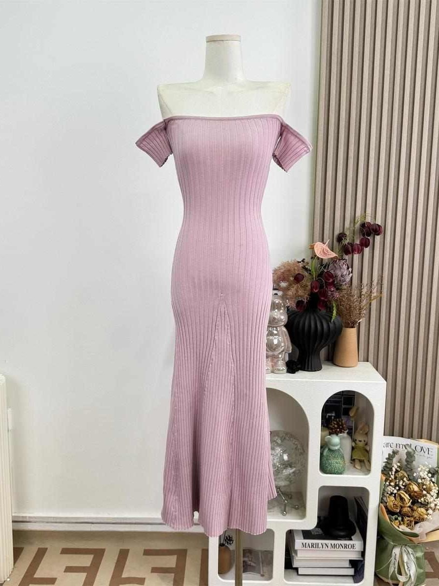 Summer Clothing Wraps - Fashionable Knitted One-Shoulder Dress Summer New