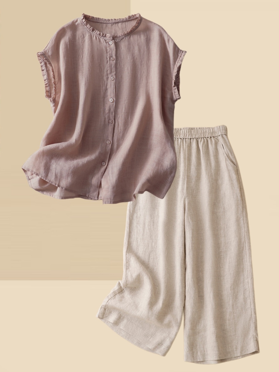Summer Clothing Over 60 - Women's Thin Cotton Linen Shirt Wide
