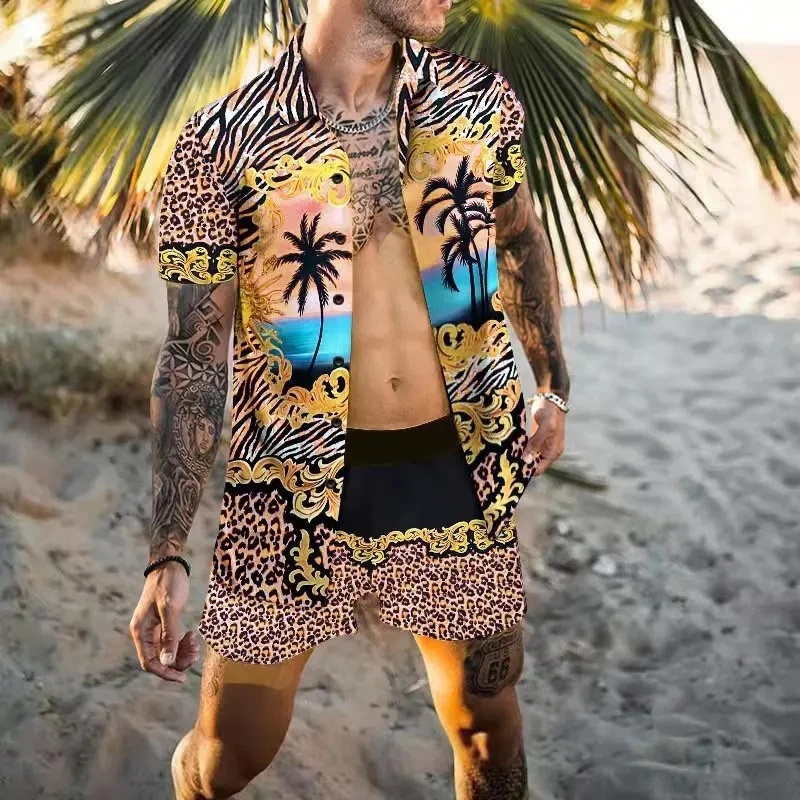 Summer Clothing Beach - Summer Exquisite Men's Shirt Set Coconut