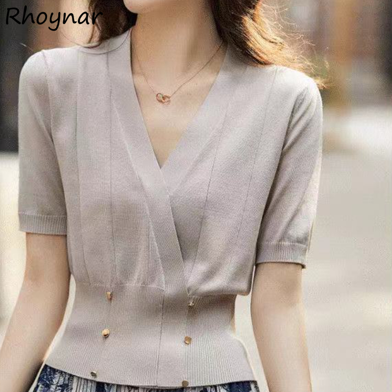 Summer Clothing Colors - Blouses Women Summer Solid Simple 2
