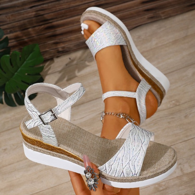 Espadrille Sandal Women - Wedge Sandals for Women White Platform