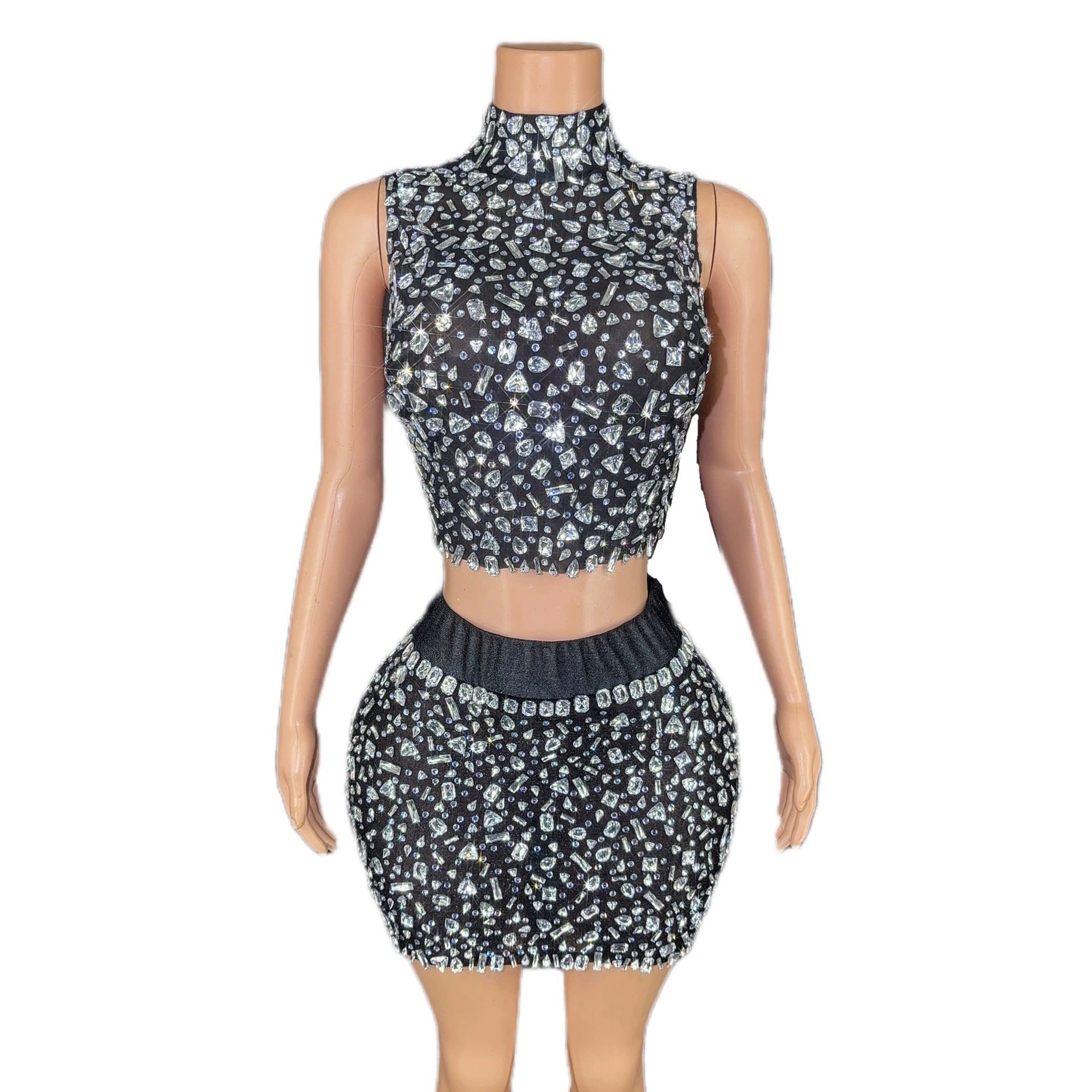 Full diamond split dress set d - огляд і ціна Summer Clothing Words