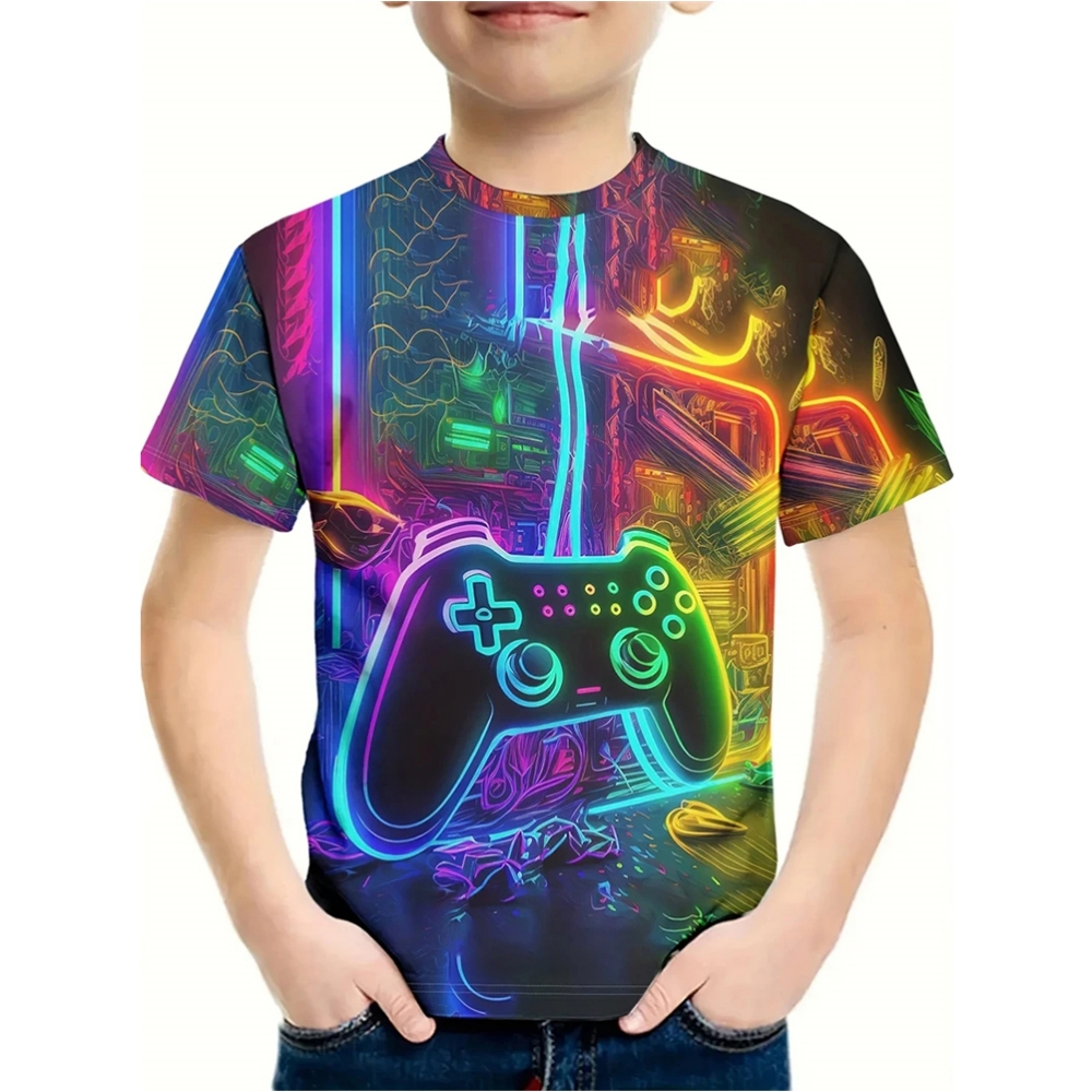 T-Shirt for a Boy 3D Print Gam - огляд і ціна Summer Clothing Drawing For Kids