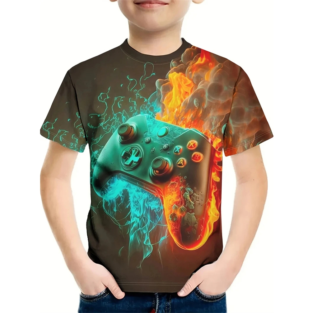 T-Shirt for a Boy 3D Print Gam - огляд і ціна Summer Clothing Drawing For Kids