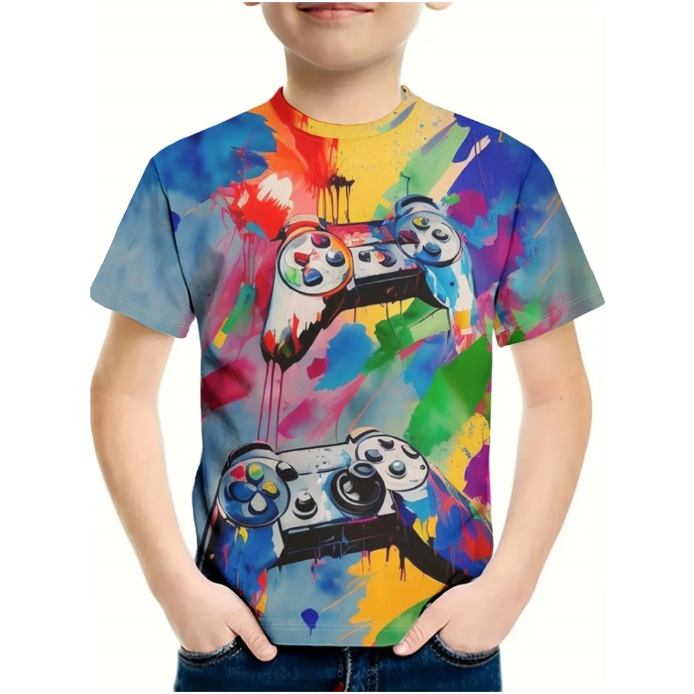 T-Shirt for a Boy 3D Print Gam - огляд і ціна Summer Clothing Drawing For Kids