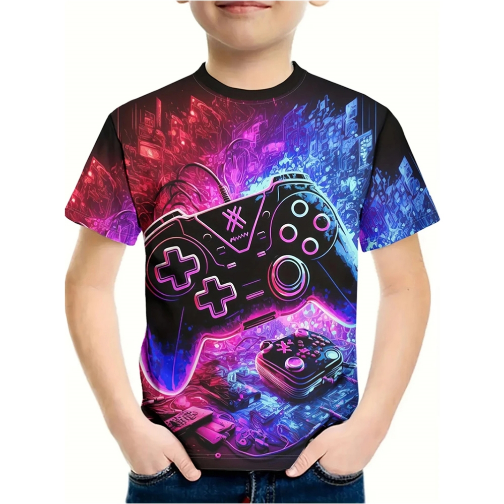 T-Shirt for a Boy 3D Print Gam - огляд і ціна Summer Clothing Drawing For Kids