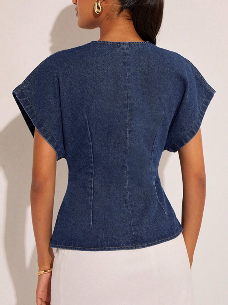 2026Women Dark Blue Denim Blou - огляд і ціна Summer Clothing Wraps