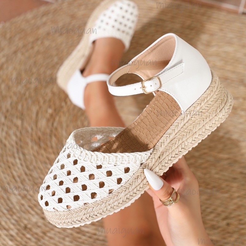 Boho Women's Hollow Out Woven  - огляд і ціна Espadrille Sandal Women
