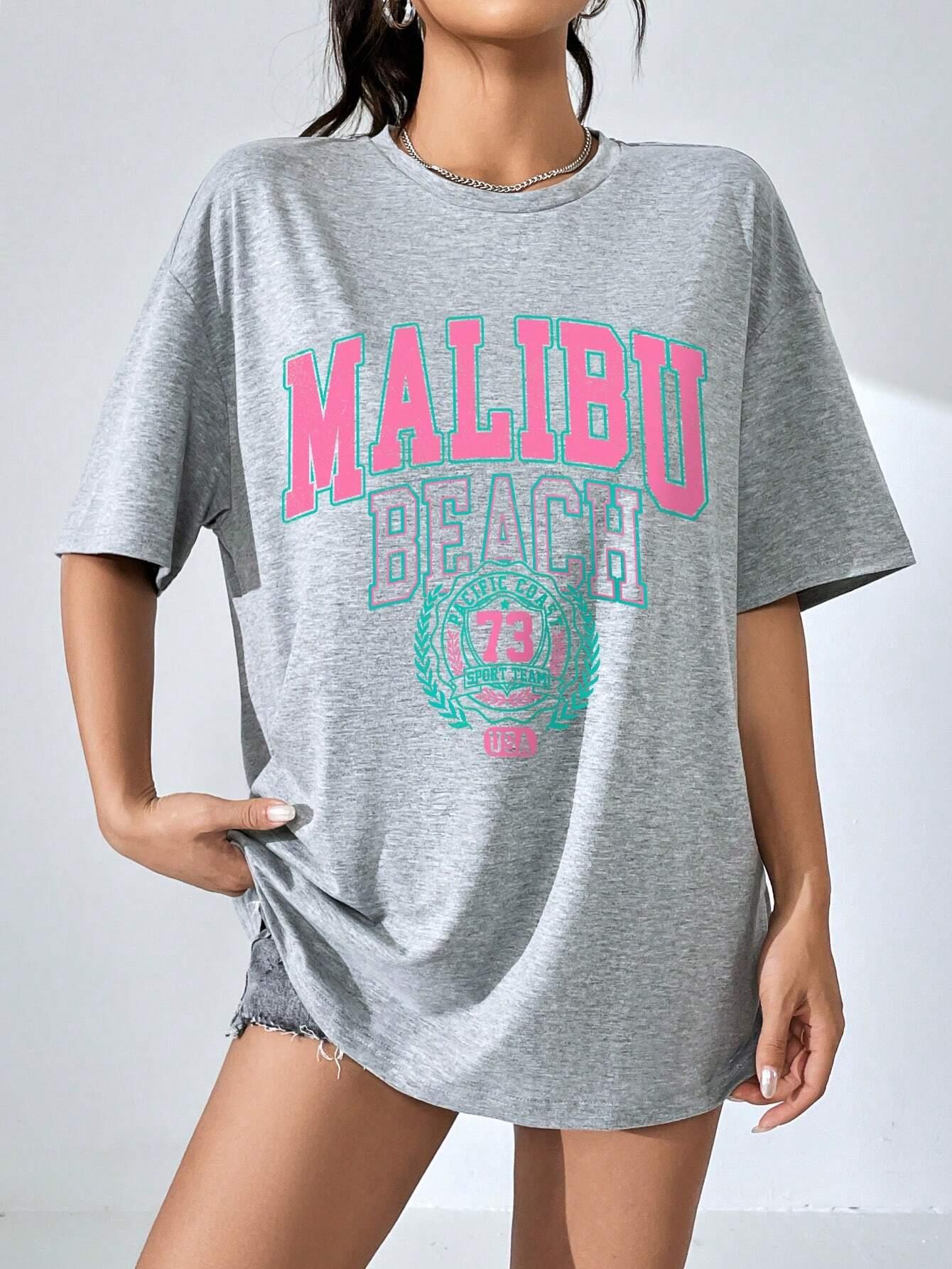 Malibu Beach Letter Print Prin - огляд і ціна Summer Clothing Brands For Women