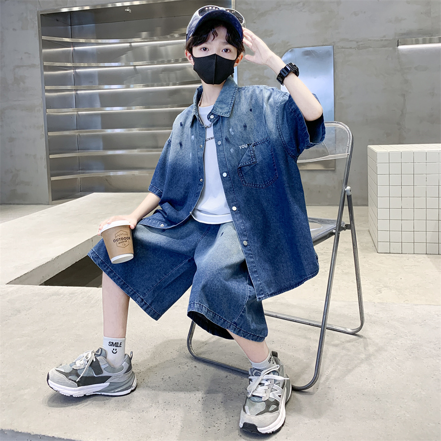 Luxurious Teen Boys Denim Summ - огляд і ціна Summer Clothing Drawing For Kids