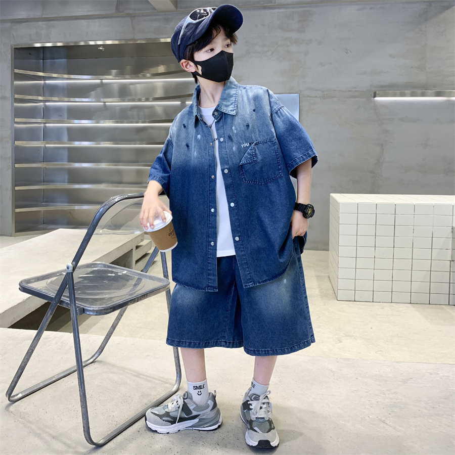 Luxurious Teen Boys Denim Summ - огляд і ціна Summer Clothing Drawing For Kids