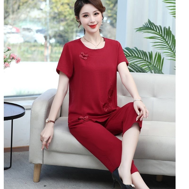 Summer Cotton Linen Short Slee - огляд і ціна Summer Clothing Over 60