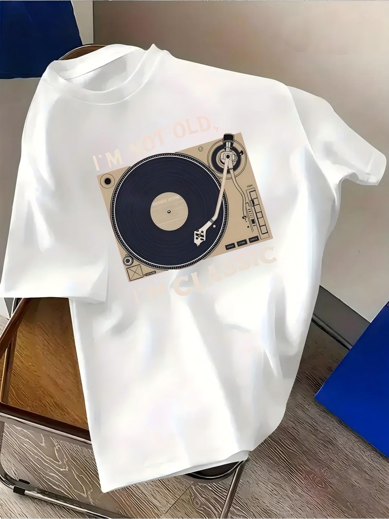 Vintage Record Player T-Shirt  - огляд і ціна Summer Clothing Old Money