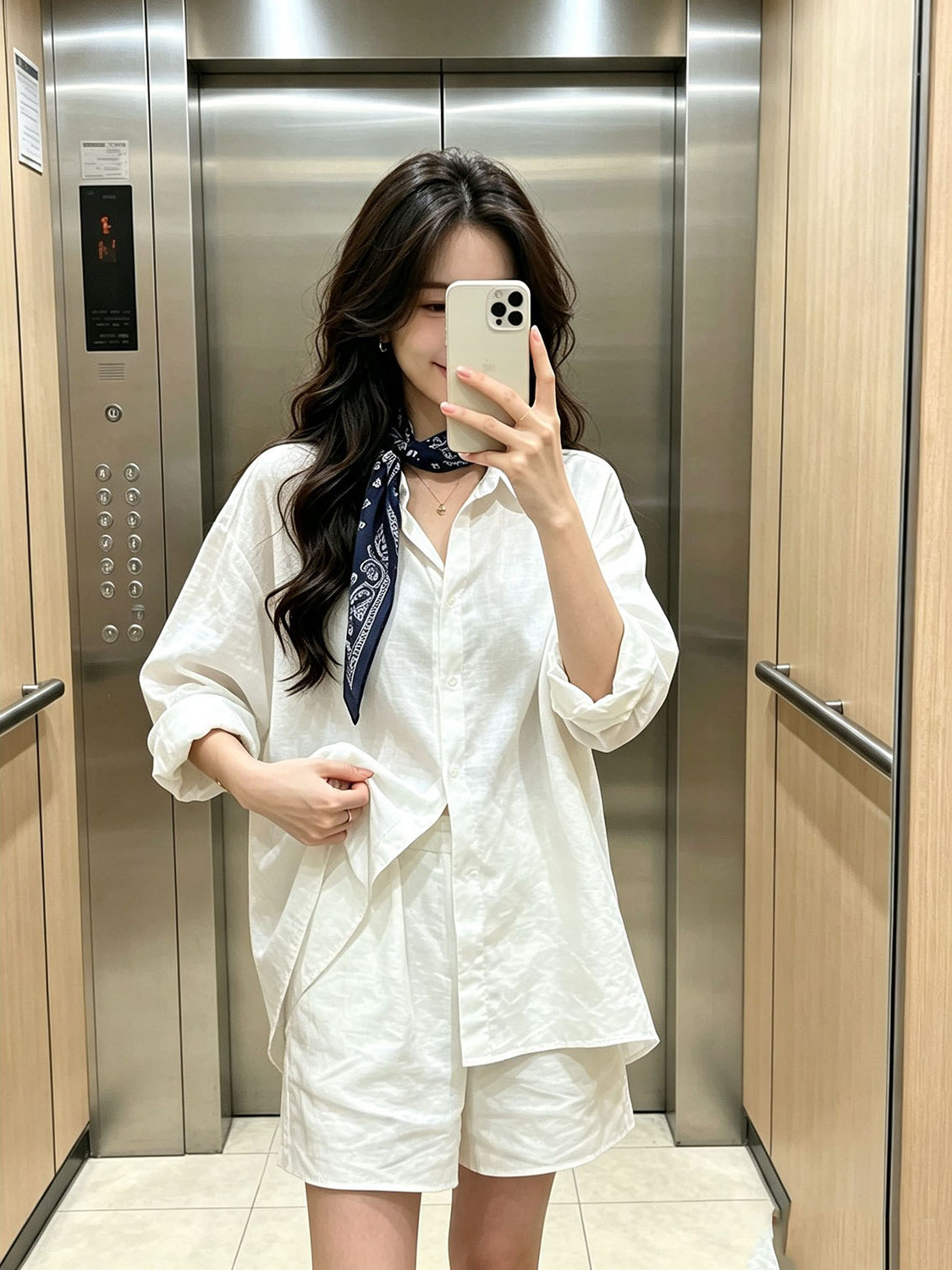 White Korean Style Shirt Elast - огляд і ціна Summer Clothing Old Money