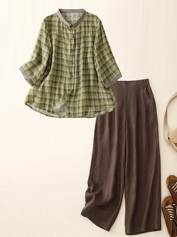Cotton Linen Set Summer Slim F - огляд і ціна Summer Clothing Over 60