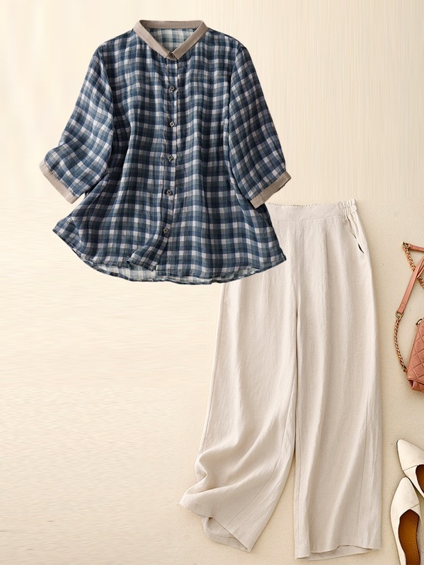 Cotton Linen Set Summer Slim F - огляд і ціна Summer Clothing Over 60