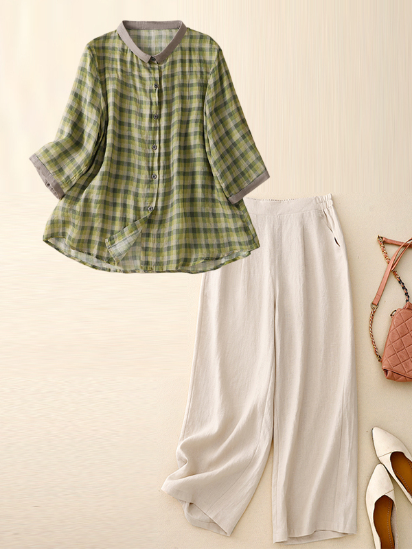Cotton Linen Set Summer Slim F - огляд і ціна Summer Clothing Over 60