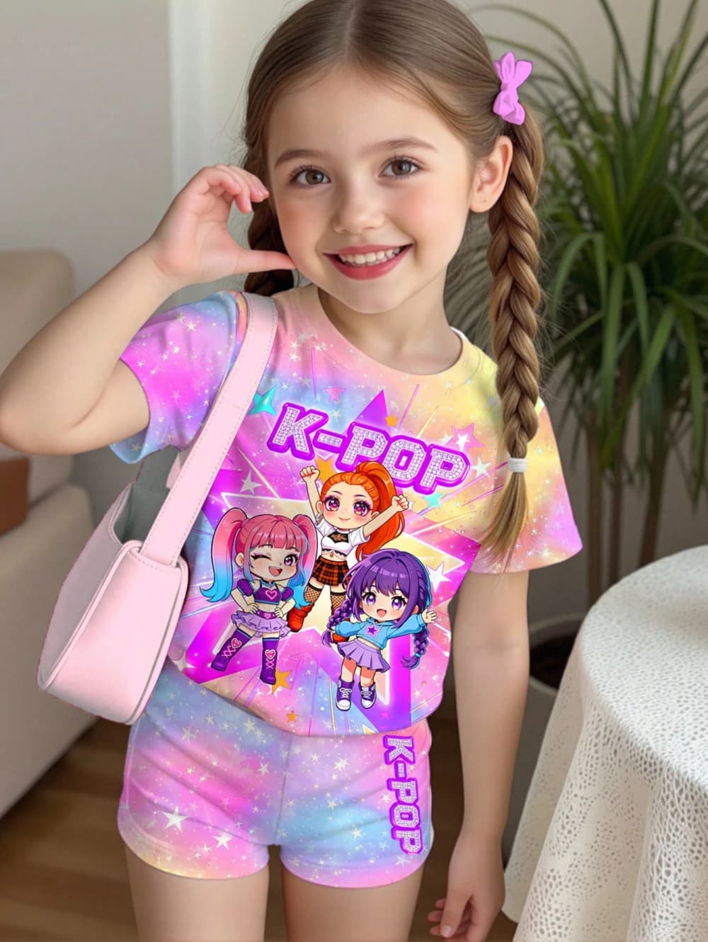 K-Pop Cartoon Graphic Girls T- - огляд і ціна Summer Clothing List