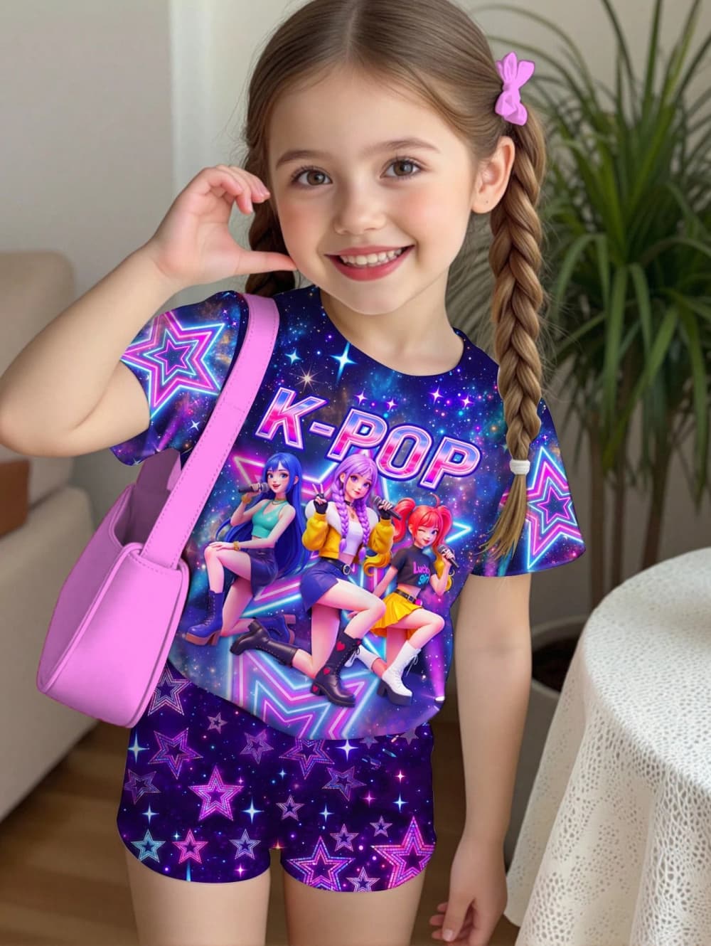 K-Pop Cartoon Graphic Girls T- - огляд і ціна Summer Clothing List