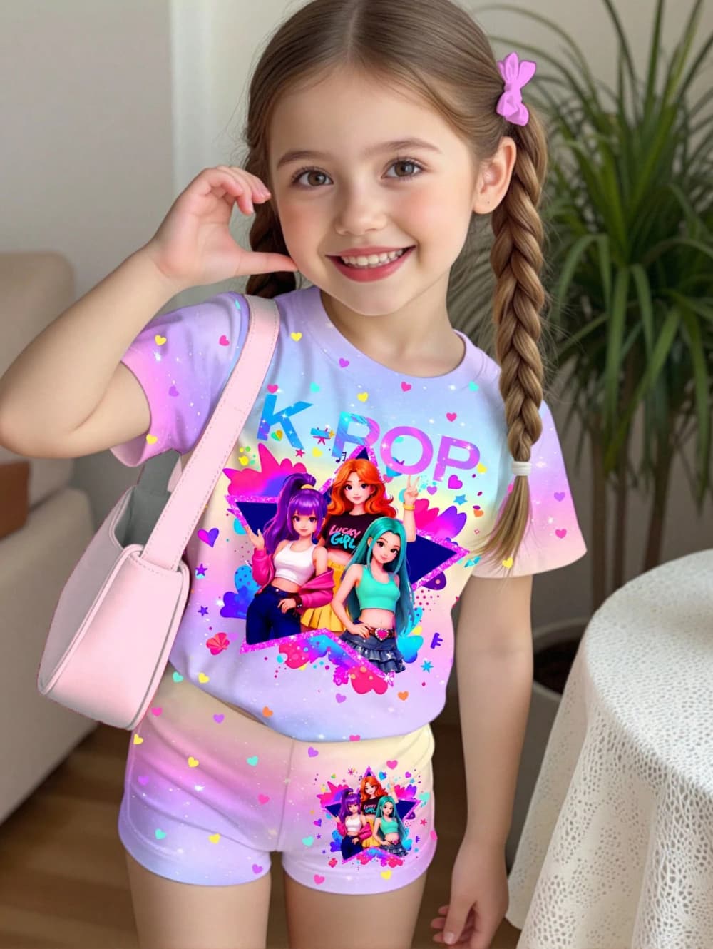 K-Pop Cartoon Graphic Girls T- - огляд і ціна Summer Clothing List