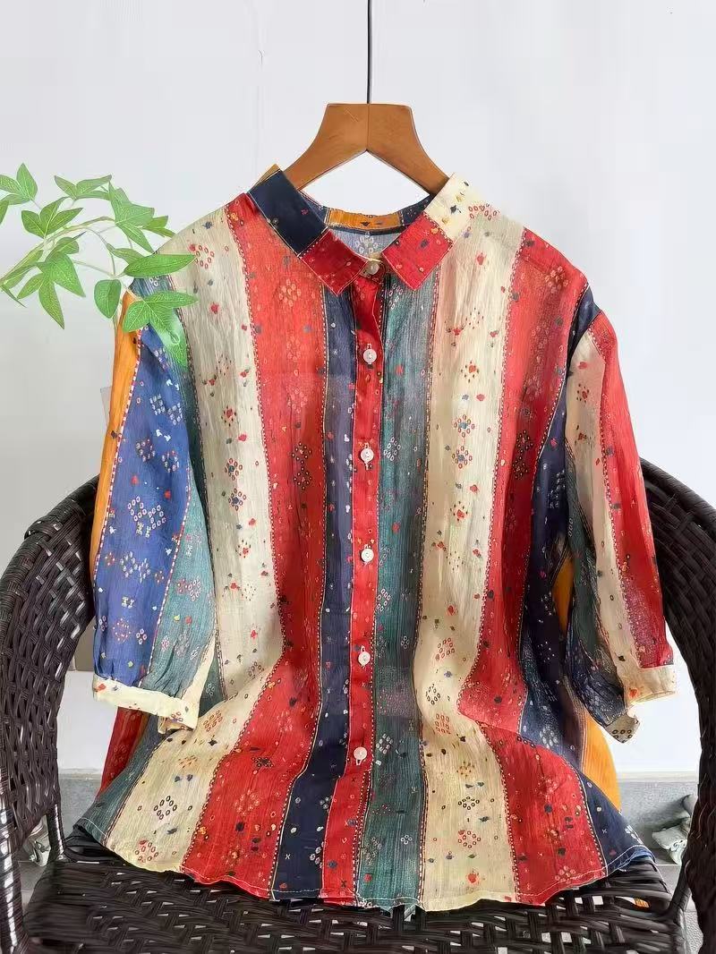 Bohemian 100% Ramie Shirts and - огляд і ціна Japan Summer Clothing Women