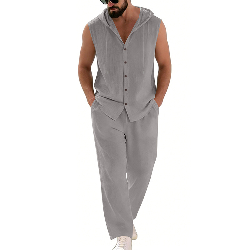 Men's Casual Linen Suit Hooded - огляд і ціна Summer Clothing Usa