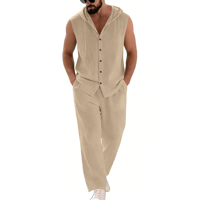 Men's Casual Linen Suit Hooded - огляд і ціна Summer Clothing Usa