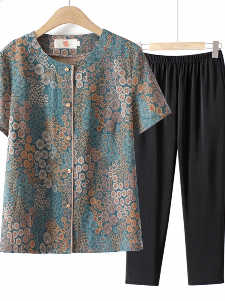 Grandma Style Short Sleeve Two - огляд і ціна Summer Clothing Over 60