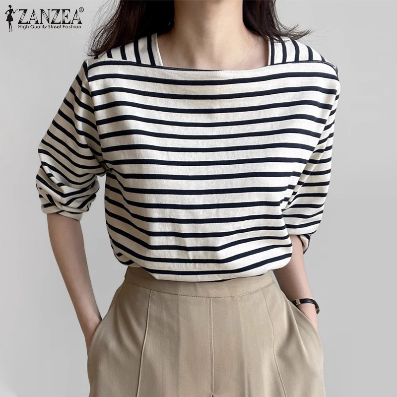 ZANZEA Woman Casual Striped Bl - огляд і ціна Summer De Clothing