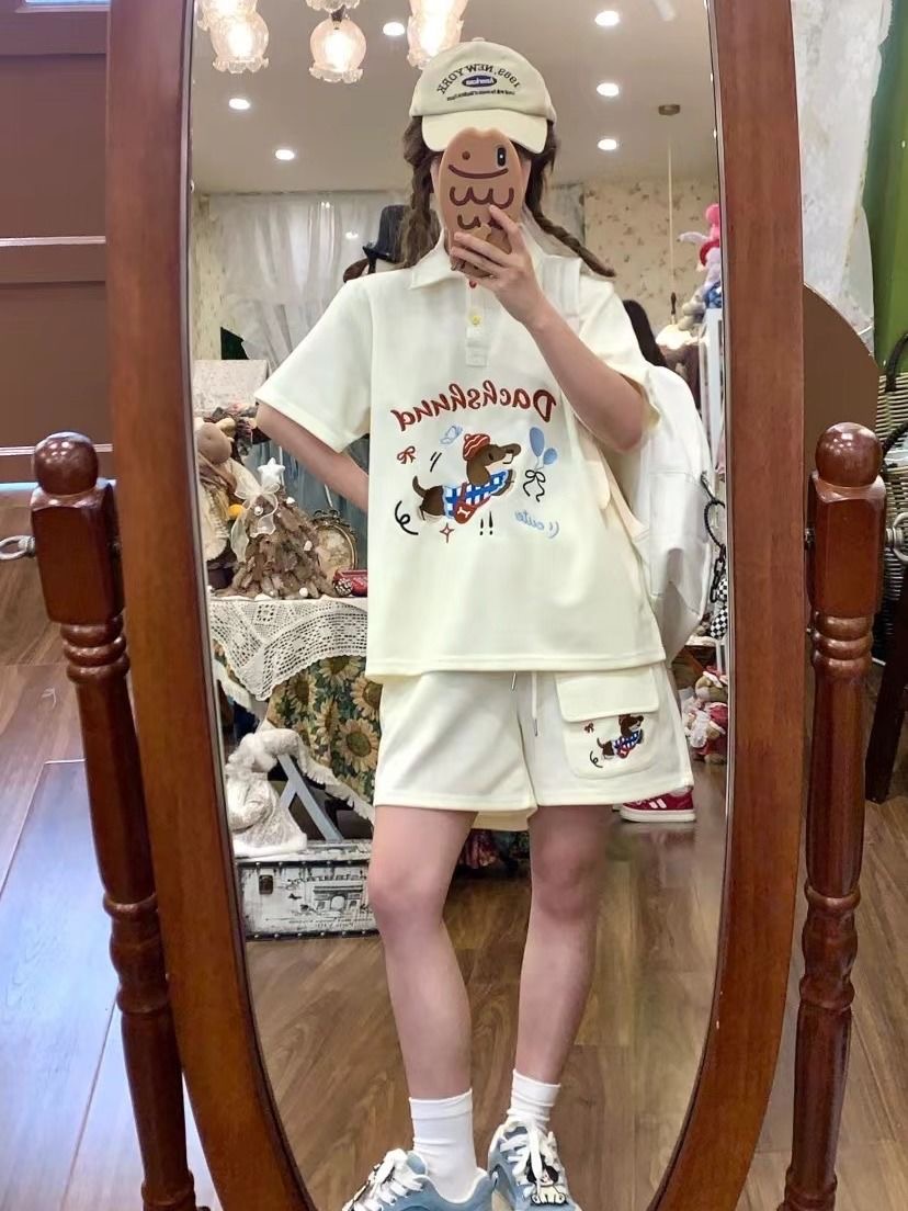 Kawaii Embroidery Dog Japan St - огляд і ціна Summer Clothing Japan